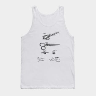 Scissors VINTAGE PATENT DRAWING Tank Top